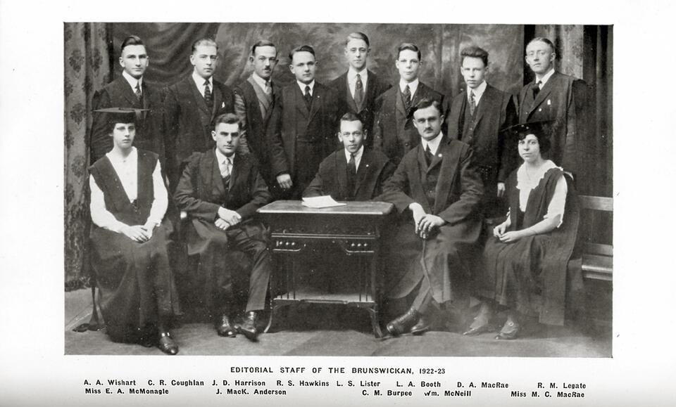 1922-23 Editorial Staff of the Brunswickan