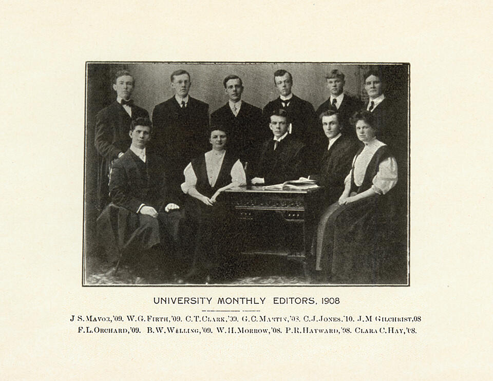 1908 University Monthly Editors