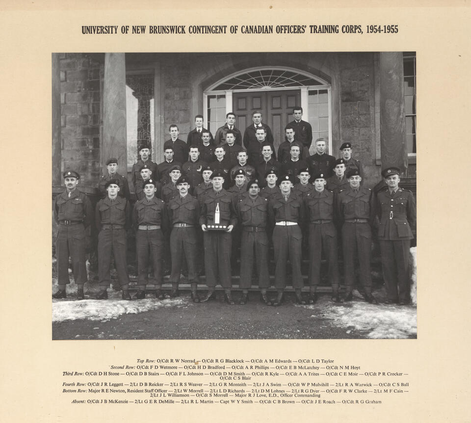 1954-55 UNB Contingent of Canadian Officers Training Corps