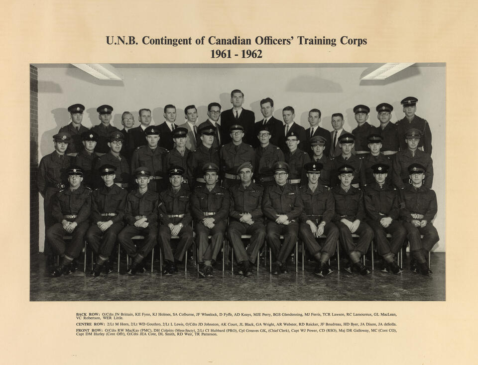 1961-62 UNB Contingent of Canadian Officers' Training Corps