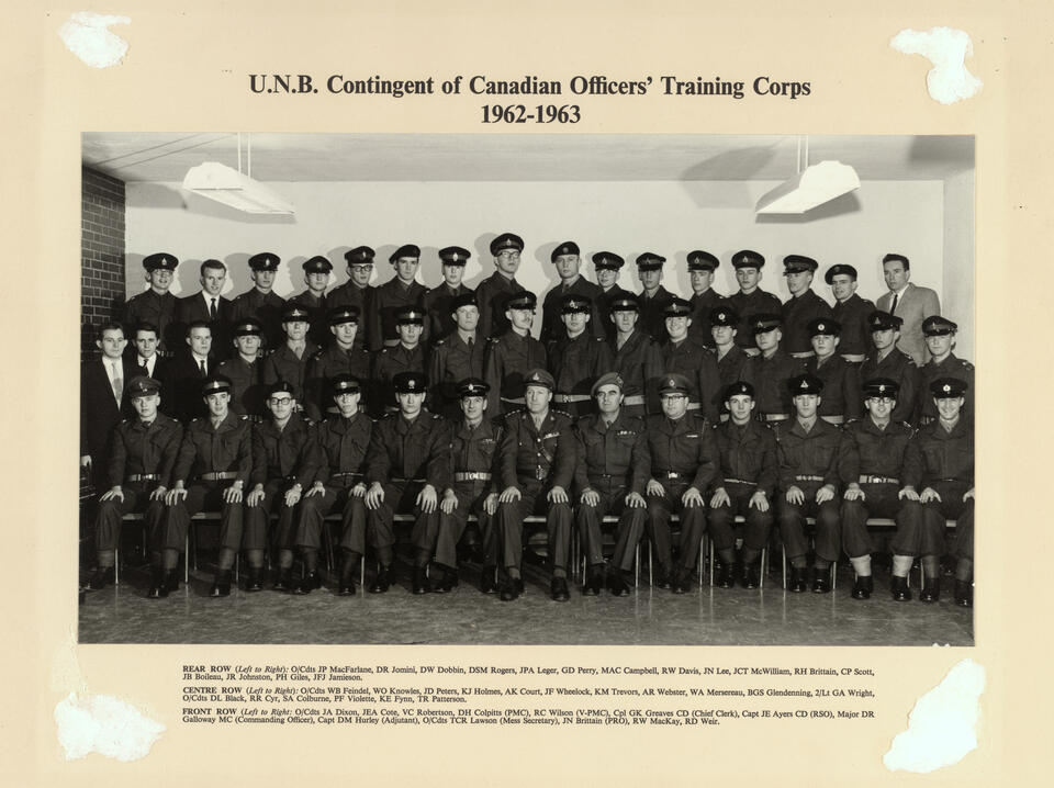 1962-63 UNB Contingent of Canadian Officers' Training Corps